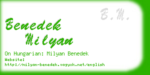 benedek milyan business card